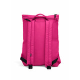 Mueslii light pack,  made of PU coated waterproof nylon, color pink, back view.