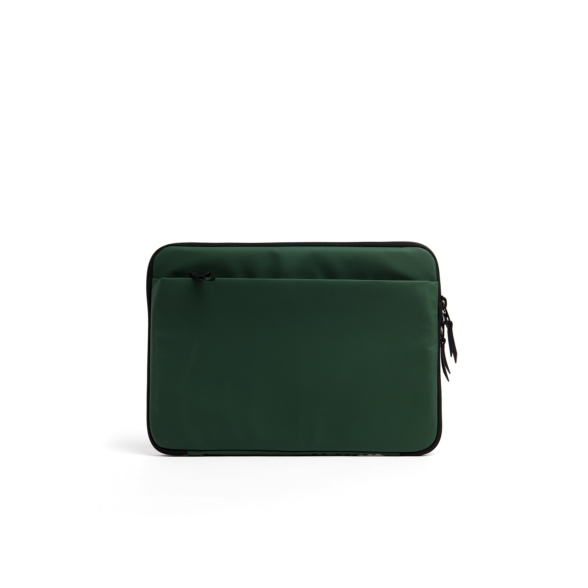 Mueslii A4 document- tech holder,  made of PU coated waterproof nylon, color olive green, back view.