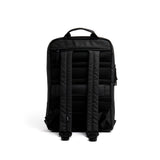 Mueslii daily backpack, made of PU coated waterproof nylon, with a laptop compartment, color black, back view.