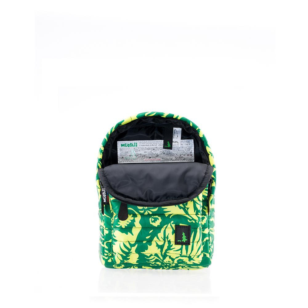 Mueslii original puffer Mini pack made of high density nylon and Ykk zips, limited edition, printed motif.