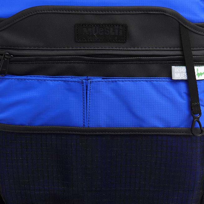 Mueslii daily backpack, made of PU coated waterproof nylon, with a laptop compartment, color black, inside view.