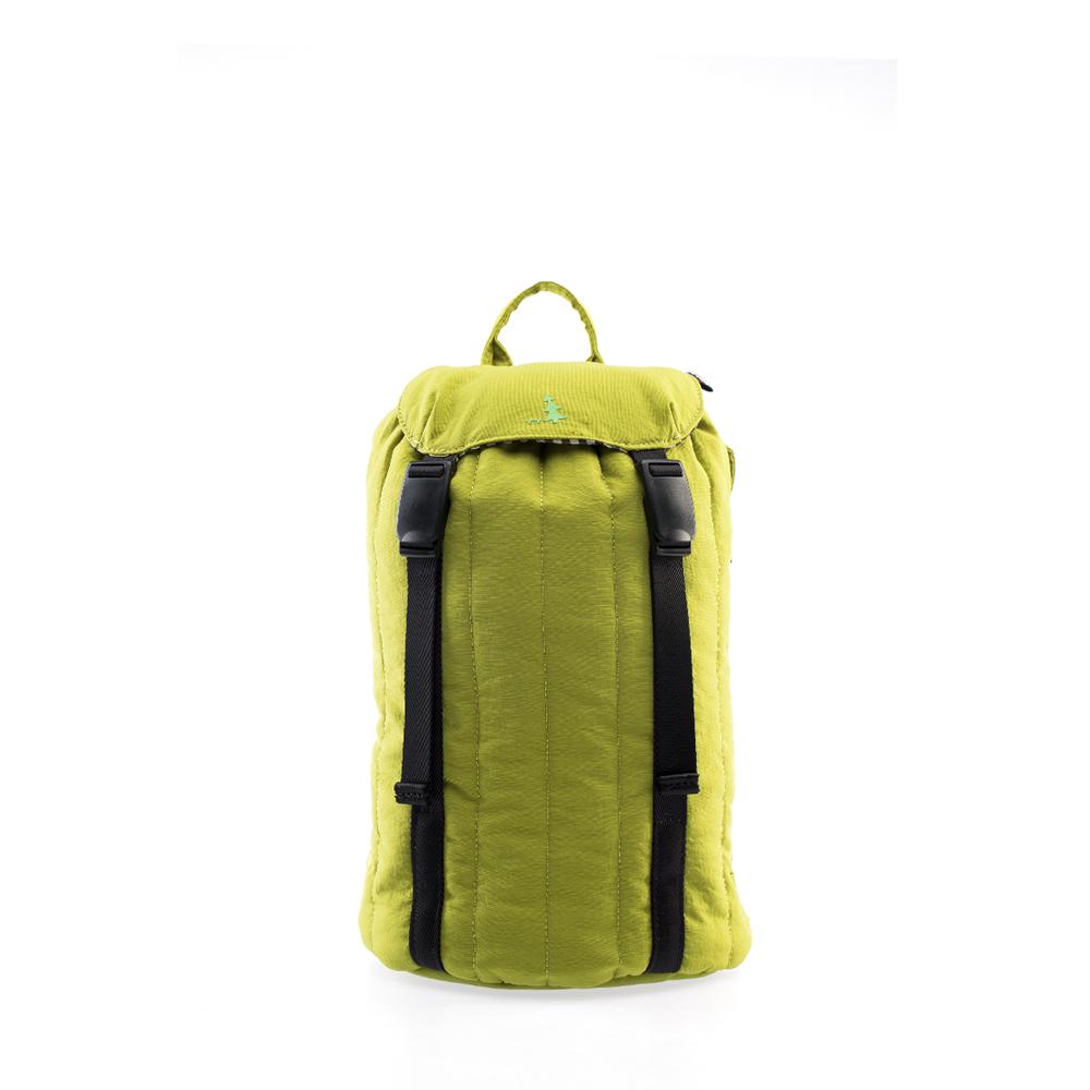 Mueslii puffer top loader made of Cordura nylon and Ykk zips, color pesto green, capacity 8 liters.
