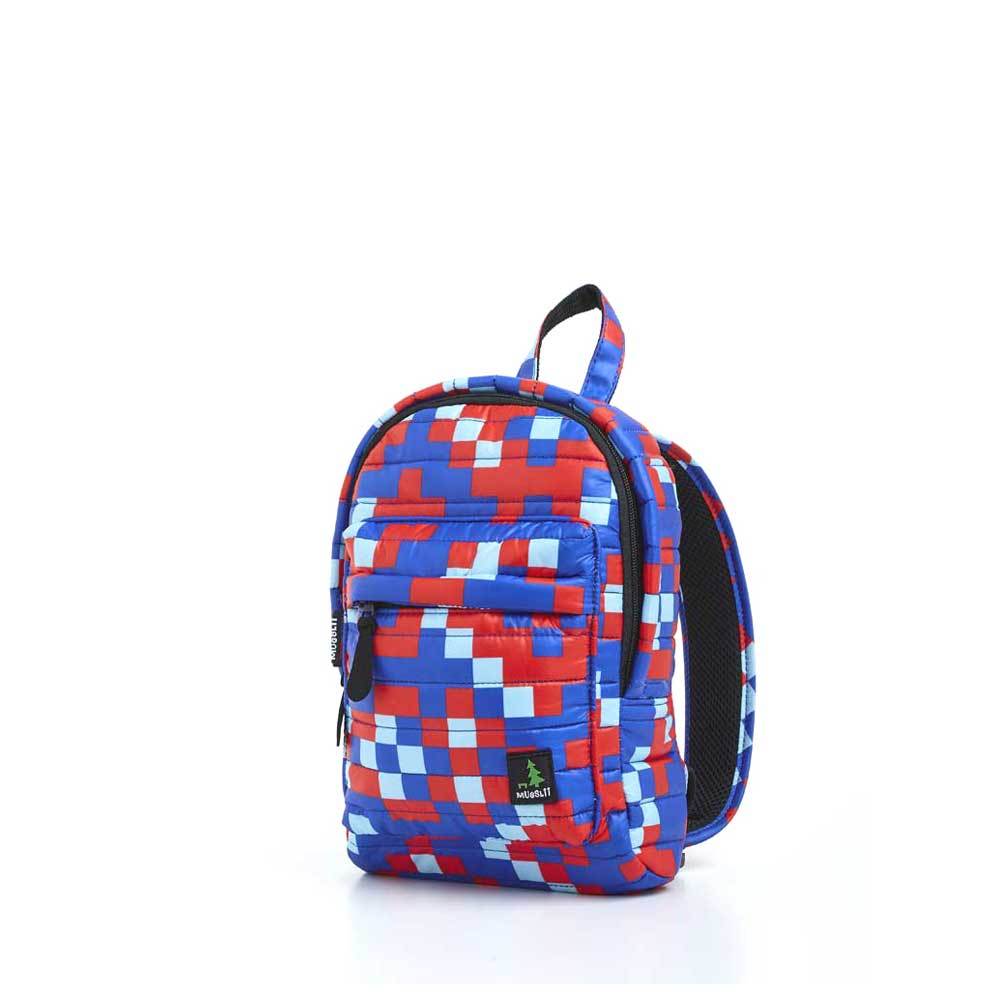 Mueslii original puffer Mini pack made of high density nylon and Ykk zips, limited edition, printed motif.