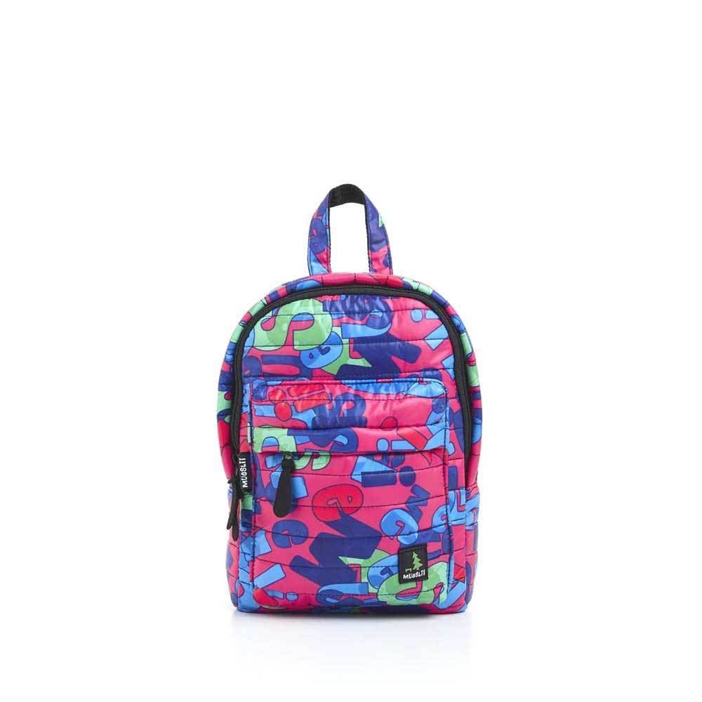 Mueslii original puffer Mini pack made of high density nylon and Ykk zips, limited edition, printed motif.
