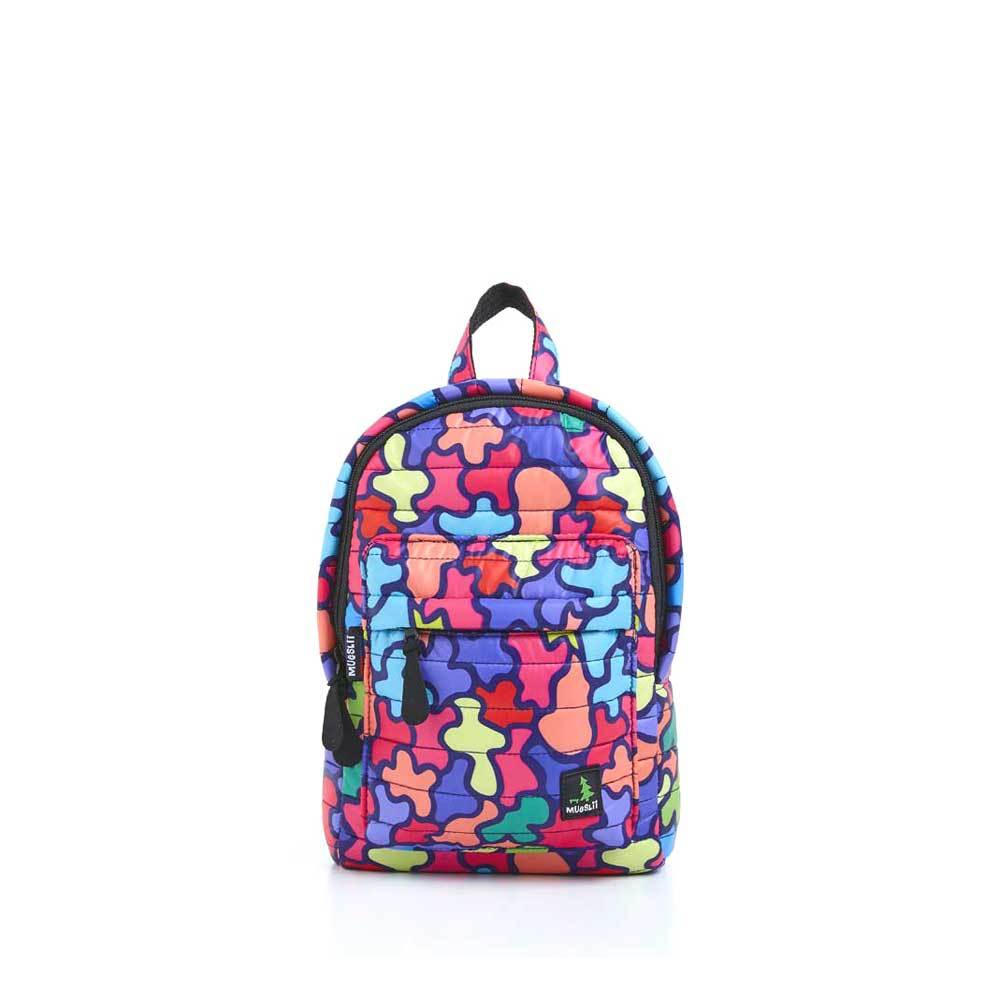 Mueslii original puffer Mini pack made of high density nylon and Ykk zips, limited edition, printed motif.