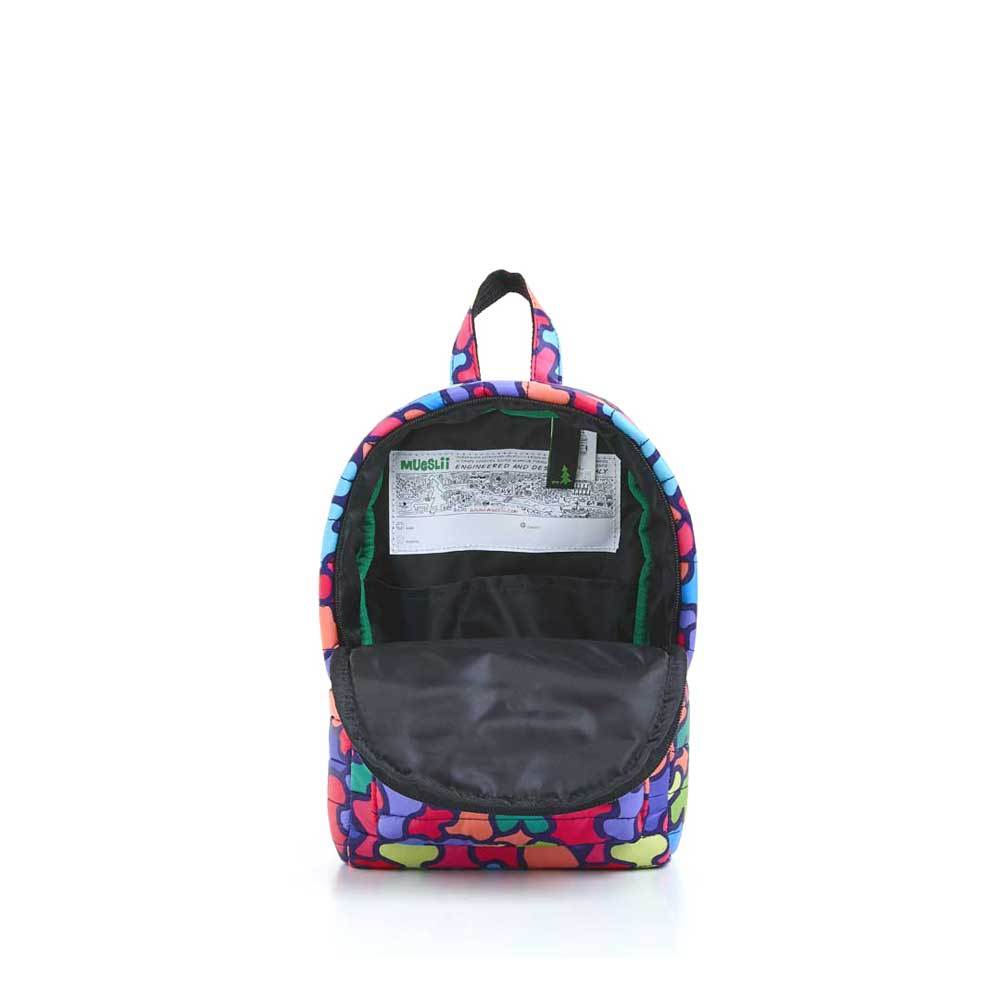 Mueslii original puffer Mini pack made of high density nylon and Ykk zips, limited edition, printed motif.