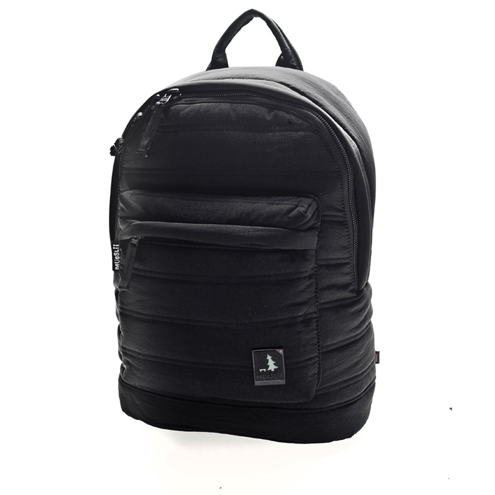 Mueslii original puffer laptop backpack made of high density nylon and Ykk zips